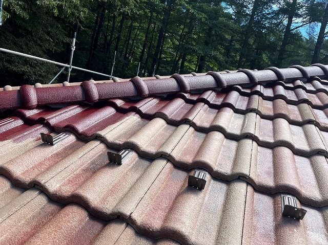 鳴沢村　洋瓦塗装工事